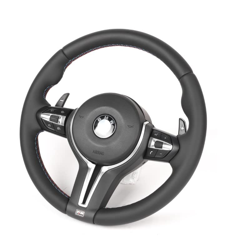 Car Craft M5 M Sports Steering Wheel Cover Compatible with BMW 5 Series F10 2010-2017 6 Series F12 2012-2016 7 Series F02 2009-2016 M5 M Sports Steering Wheel Cover