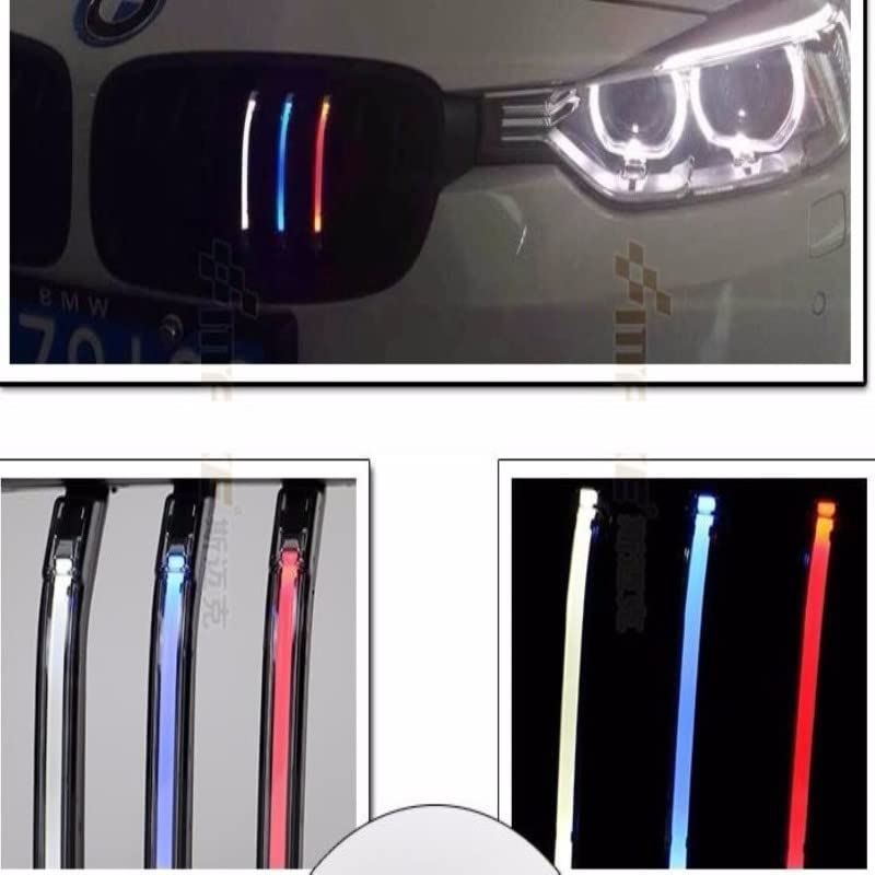 Car Craft Front Bumper Grill Compatible With Bmw 3 Series F30 2012-2018 Front Bumper Grill Led Black