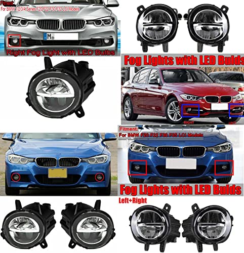 Car Craft Fog Lamp Fog Light Compatible With Bmw 3 Series F30 2012-2018 1 Series F20 2012-2015 Fog Lamp Fog Light Left Led Upgraded 63177315559 LED