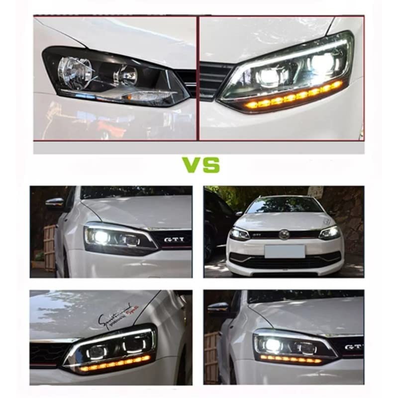 Car Craft Polo Headlight Headlamp Compatible With Volkswagen Polo Headlight Headlamp Polo 2010-2022 Vento 2010-2022 Sy Style Polo Headlight Sy Sy-polo