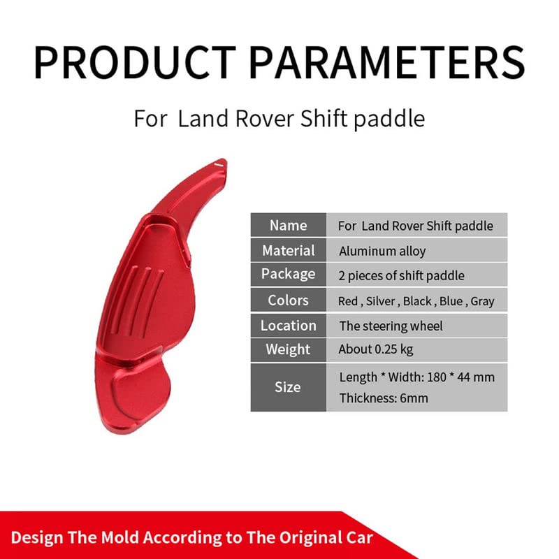 CAR CRAFT Paddle Shifter Compatible with Jaguar Xe 15-18 Xf 11-18 Xjl 10-18 F-pace 16-18 F-Type 13-18 Land Rang Rover Evoque Velar 10-18 Freelander 16-18 Discovery 10-18 Paddle Shifter Red Btbp-021