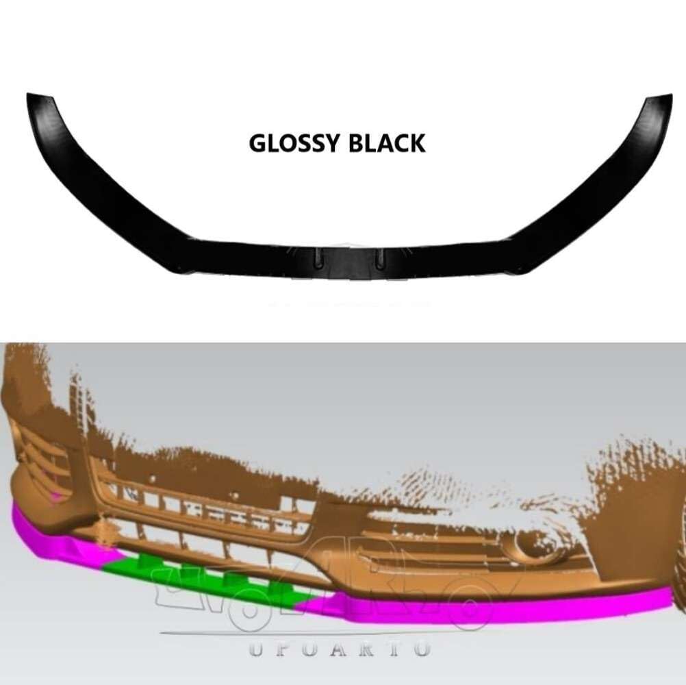 Car Craft Compatible with Audi A3 B8 2009-2012 Front Bumper Lip Splitter Skirts 3 Part Ar-audi-088 Gb Glossy Black CC-8323