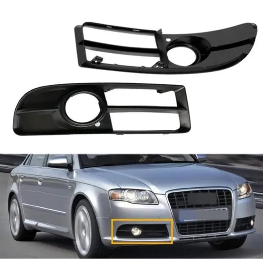 Car Craft Compatible With Audi A4 2005-2008 B7 S Line Sport Bumper Fog Lamp Grill Frame Cover