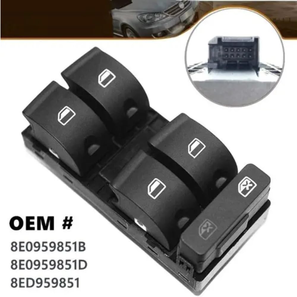 Car Craft Window Lifter Switch Button Compatible With Audi A4 S4 B6 B7 2003-2008 Window Lifter Switch Button 8e0959851b 8e0959851d 8ed959851 CC-981