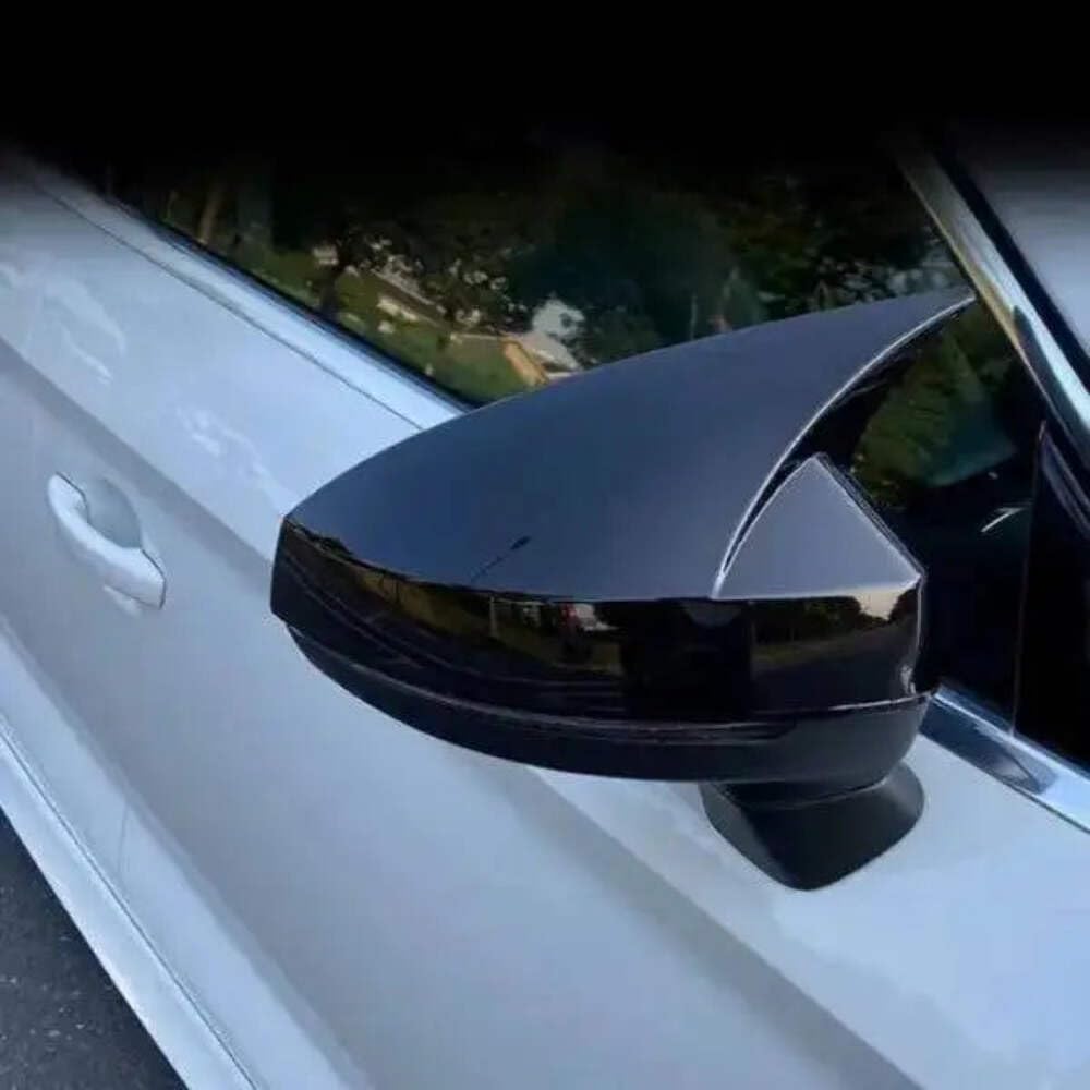 Car Craft Compatible With Audi A3 S3 8v Rs3 2014-2020 Side Rear View Mirror Case Cover Paste Self Adhasive Tape Stick On Style Ar-mr-042 Gb Glossy Black CC-2035