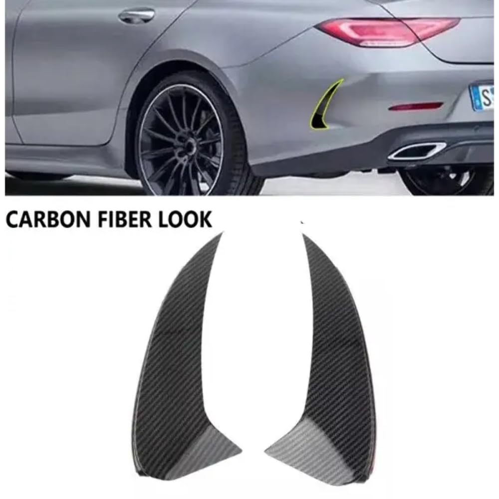 Car Craft Compatible with Mercedes CLS W257 C257 2018+ Front Amg Bumper Flag Side Lip Spoiler Skirst Splitter Zst-138 Cf Carbon Fiber Look