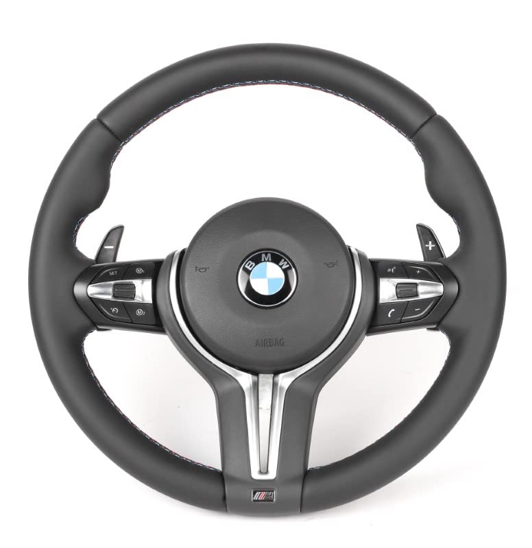 Car Craft M5 M Sports Steering Wheel Cover Compatible with BMW 5 Series F10 2010-2017 6 Series F12 2012-2016 7 Series F02 2009-2016 M5 M Sports Steering Wheel Cover