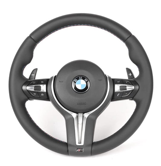Car Craft M5 M Sports Steering Wheel Cover Compatible with BMW 5 Series F10 2010-2017 6 Series F12 2012-2016 7 Series F02 2009-2016 M5 M Sports Steering Wheel Cover