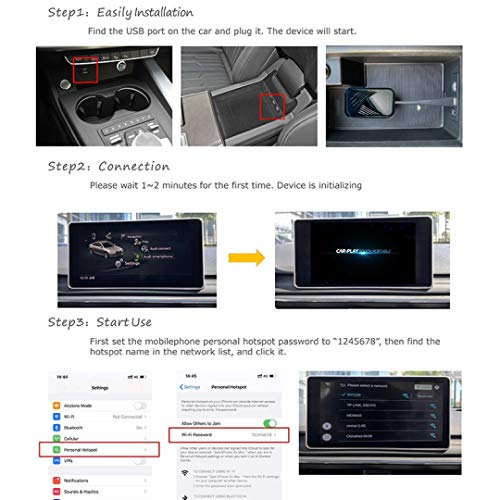 Car Craft Carplay Wireless Apple Carplay Al Box Android Navigation DVD Player Android Auto Compatible with BMW Compatible with Merceds Compatible with Audi Compatible with Range Rover