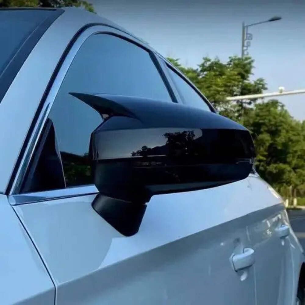 Car Craft Compatible With Audi A3 S3 8v Rs3 2014-2020 Side Rear View Mirror Case Cover Paste Self Adhasive Tape Stick On Style Ar-mr-042 Gb Glossy Black CC-2035
