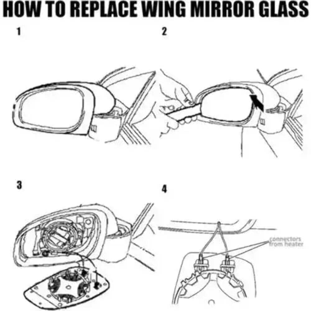 Car Craft Compatible With Audi A3 2012 Side Rear View Mirror Glass Right 1030 RIGHT CC-2190