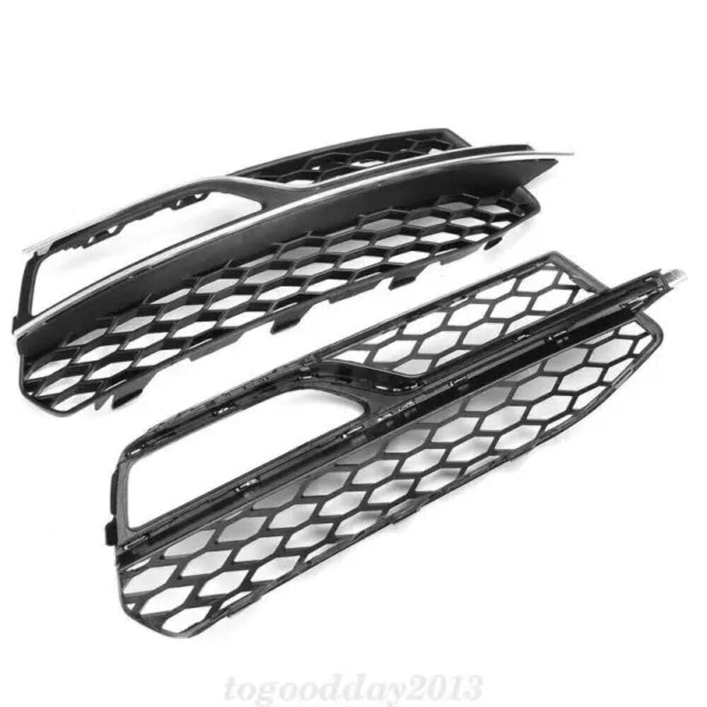 Car Craft Compatible With Audi A3 2014-2016 S Line Bumper Fog Lamp Grill Frame Cover Honeycomb Style