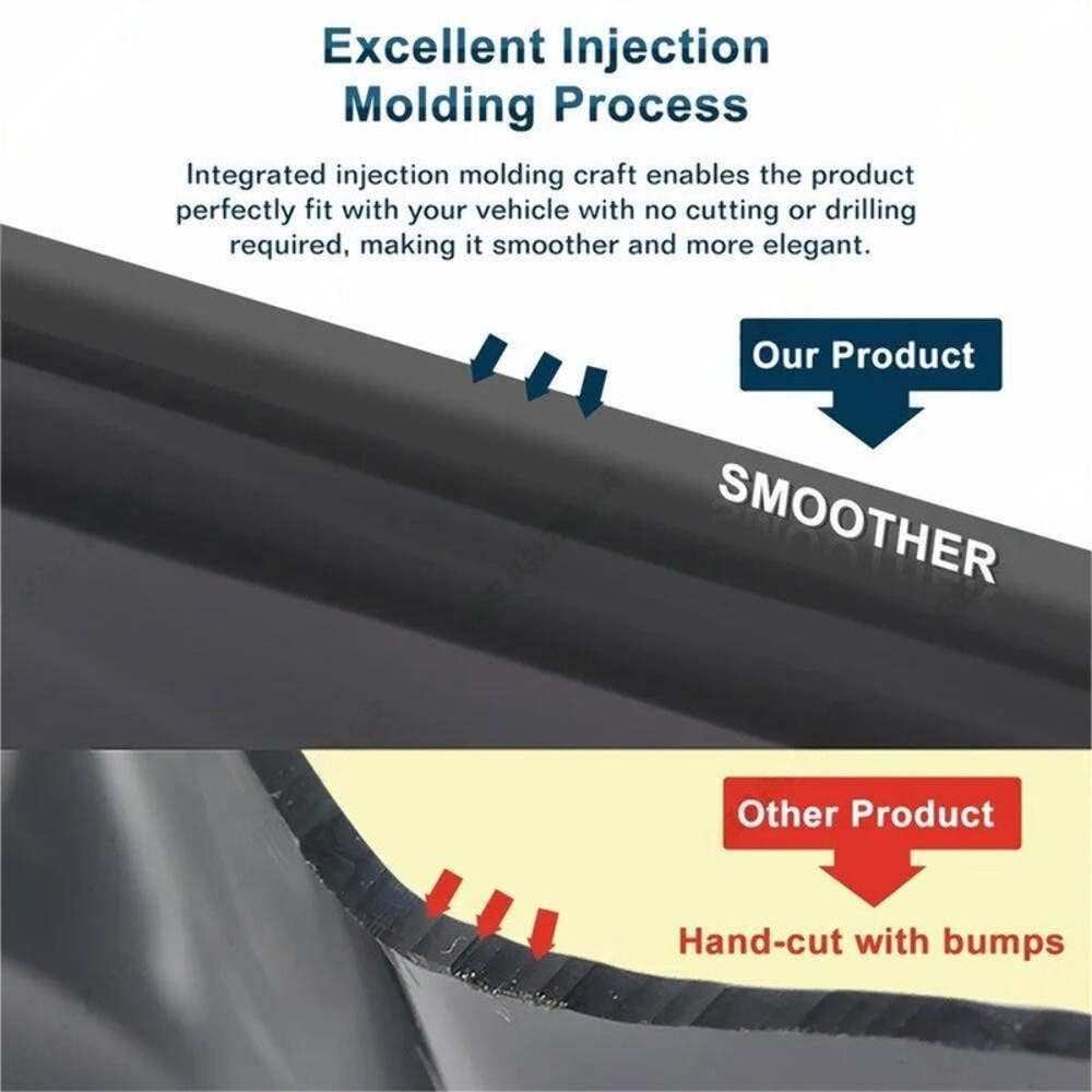 Car Craft Compatible With Bmw 5 Series F10 2010-2017 Rain Shine Side Window Wind Deflectors Rain Sun Guard Door Visor Doorvisor Deflector Visor Shades Ventvisor Strip CC-7673