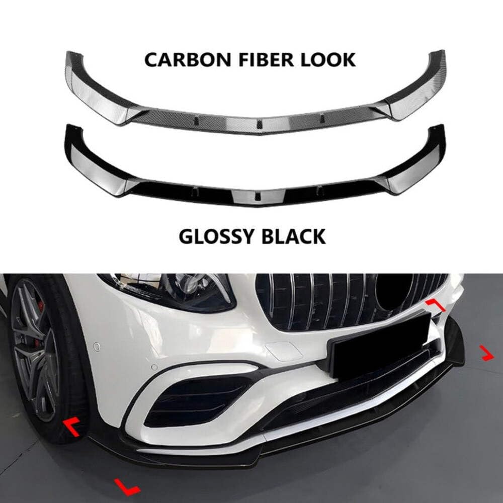 Car Craft Compatible With Mercedes Benz Glc W253 X253 2016-2019 Amg Front Bumper Lip Splitter Diffuser Skirts Flag Canard Carbon Fiber Look Zst-762 Cf CC-6175