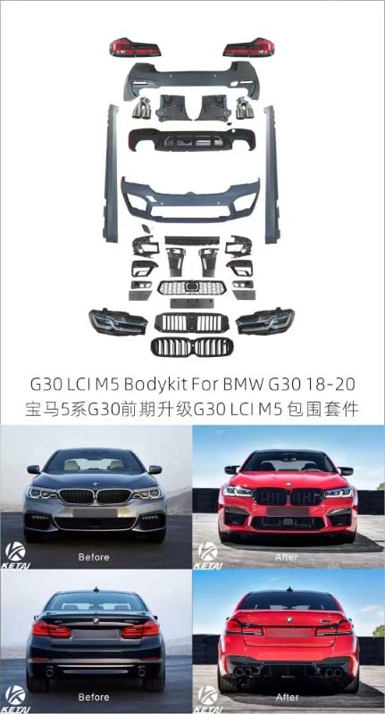 Car Craft M5 Body Kit Compatible With Bmw 5 Series F10 2010-2017 Old Shape Upgrade To 2021 Facelift 5 Series F10 2010-2017 With Upgraded M5 Body Headlight Taillight Kit Complete Kit 1:1 M5