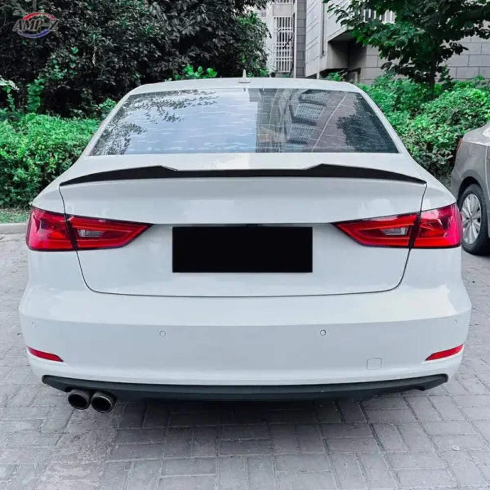 Car Craft Compatible with Audi A3 S3 8v 2014-2020 Rear Trunk Boot Lip Wing Spoiler Zst-823 Gb Glossy Black