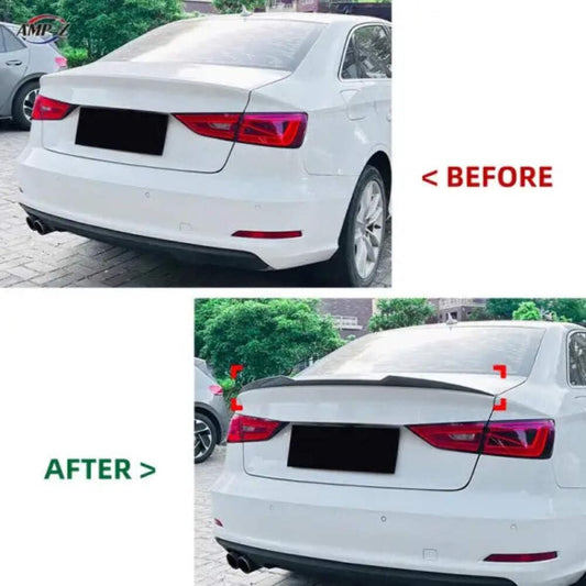 Car Craft Compatible with Audi A3 S3 8v 2014-2020 Rear Trunk Boot Lip Wing Spoiler Zst-823 Gb Glossy Black