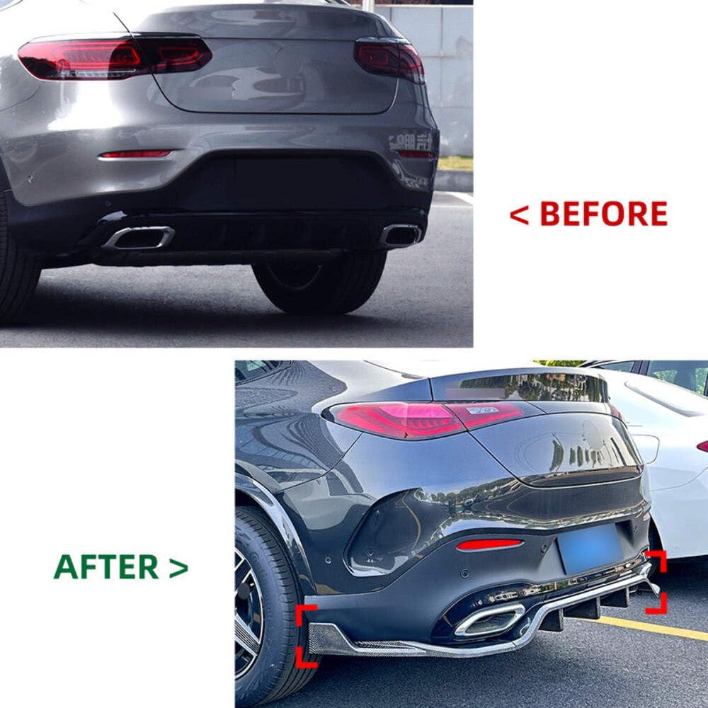 Car Craft Compatible With Mercedes Benz Glc Coupe W254 C254 2024+ Amg Rear Bumper After Lip Diffuser Lip Skirts Splitter Flag Canard Glossy Black Zst-810 Gb CC-6180