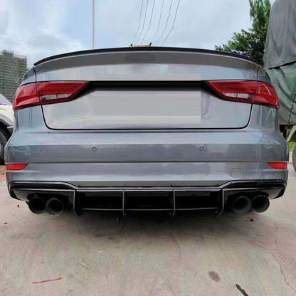 Car Craft Compatible with Audi A3 S3 2017-2020 S Line Rear Bumper After Lip Splitter Skirts Diffuser Blade Style Ar-audi-025 Gb Glossy Black CC-8337