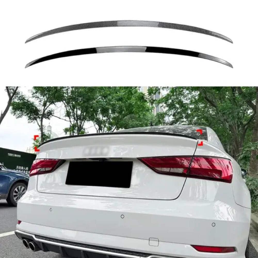 Car Craft Compatible with Audi A3 S3 8v 2014-2020 Rear Roof Trunk Mid Wing Lip Splitter Skirts Flag Spoiler Zst-480 Gb Glossy Black