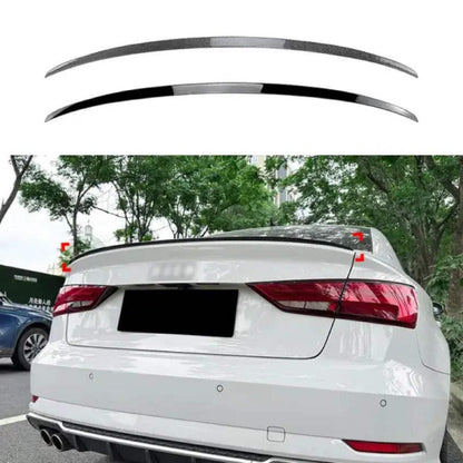 Car Craft Compatible with Audi A3 S3 8v 2014-2020 Rear Roof Trunk Mid Wing Lip Splitter Skirts Flag Spoiler Zst-480 Gb Glossy Black