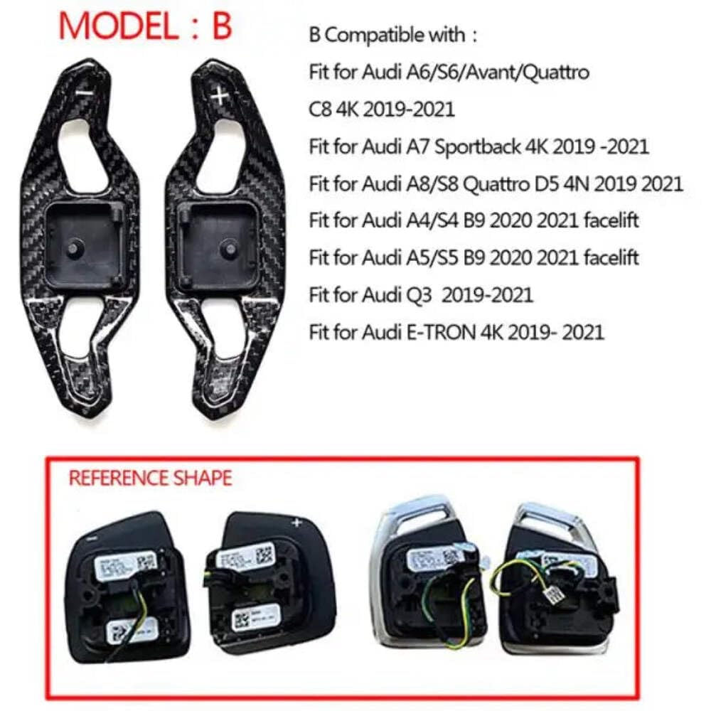 CAR CRAFT Compatible with Audi A6 S6 A7 A4 S4 B9 A5 S5 Q3 2019-2021 Paddle Shifter Paddle Shifter Carbon Fiber Bmbp-017t-b CC-2139