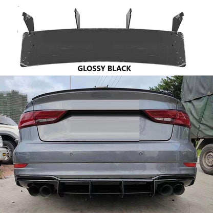Car Craft Compatible with Audi A3 S3 2017-2020 S Line Rear Bumper After Lip Splitter Skirts Diffuser Blade Style Ar-audi-025 Gb Glossy Black CC-8337