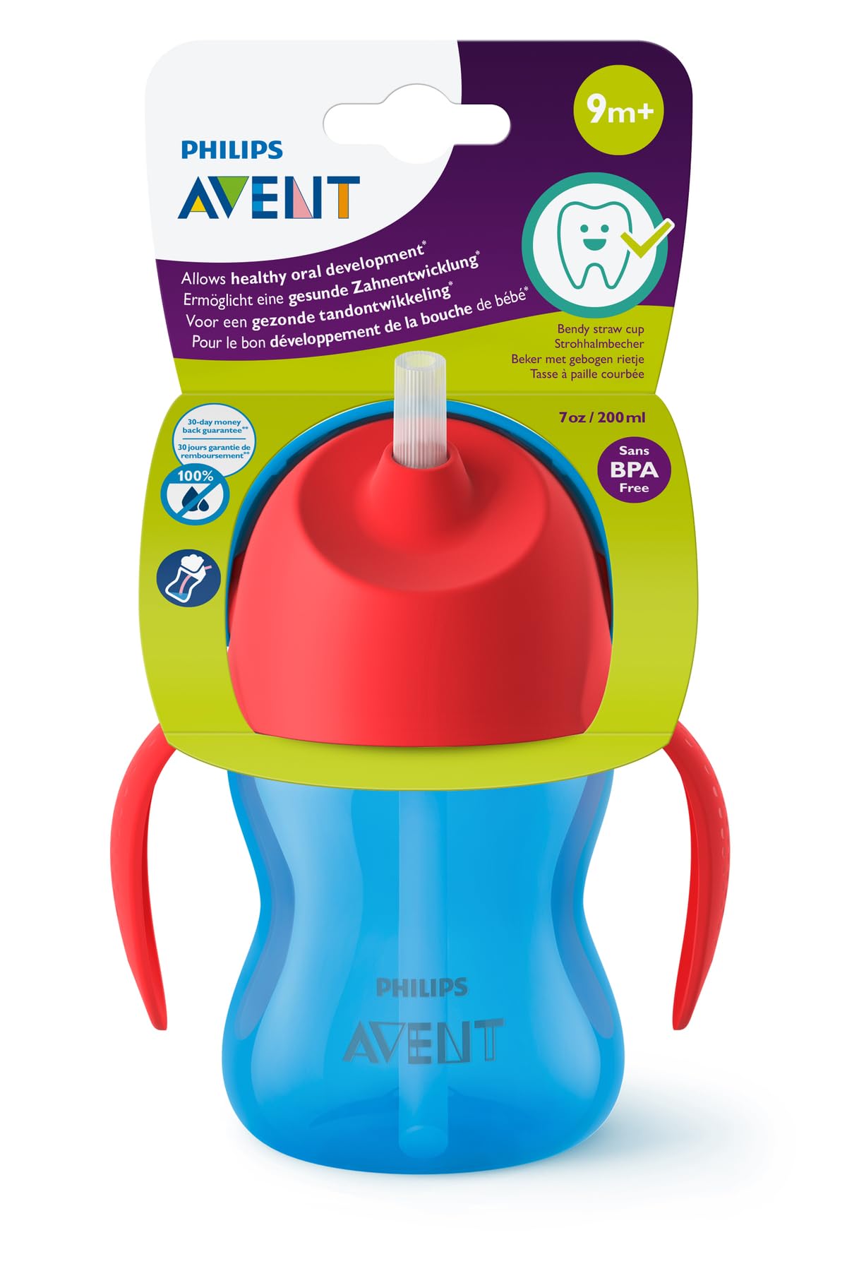 Philips Avent Vasito con Popote Flexible 7 oz Azul