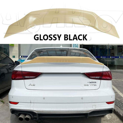 Car Craft Compatible With Audi A3 2014-2020 Rear Trunk Wing Boot Spoiler Lip Splitter Skirt R Style Ar-audi-039 Glossy Black CC-8406