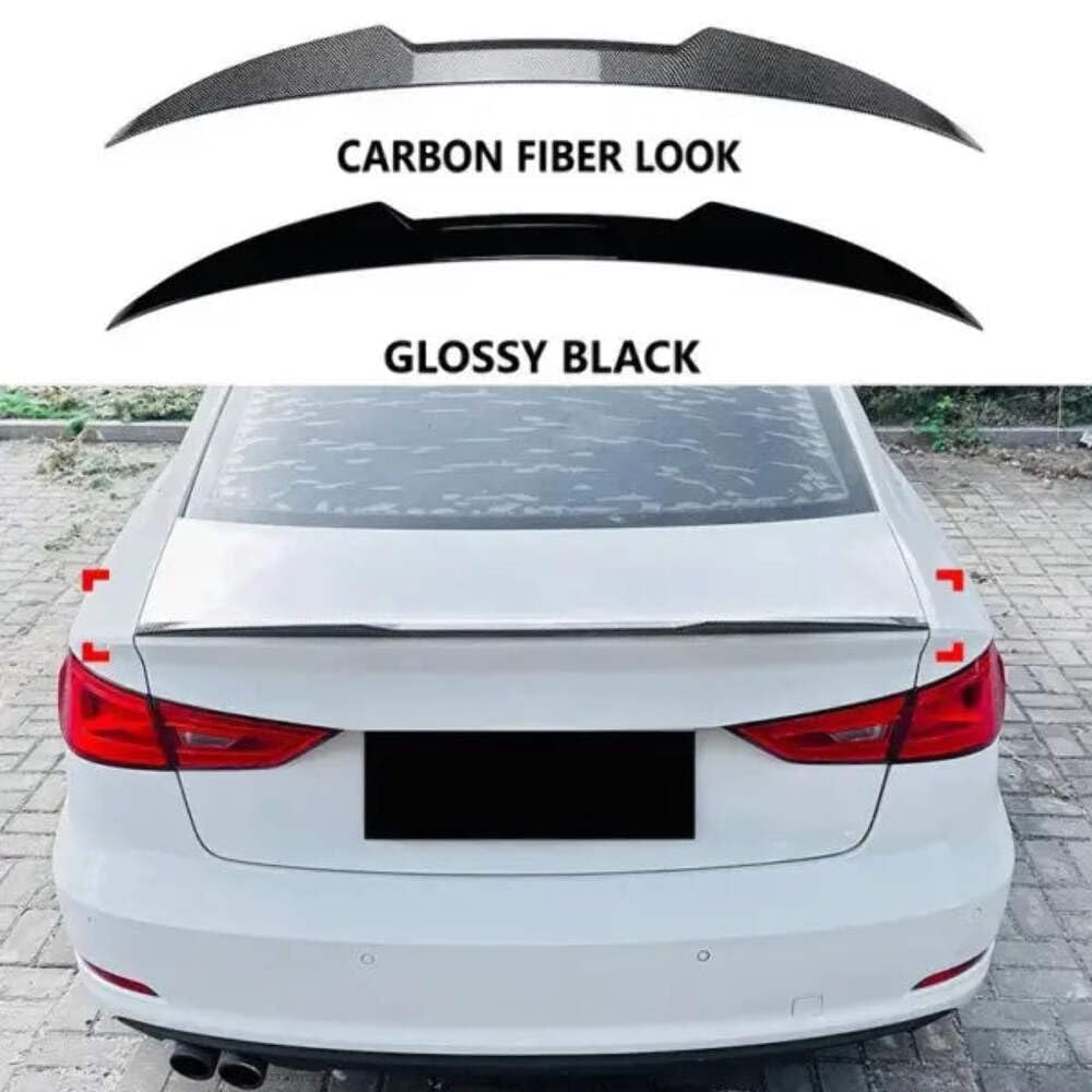 Car Craft Compatible with Audi A3 S3 8v 2014-2020 Rear Trunk Boot Lip Wing Spoiler Zst-823 Cf Carbon Fiber Look
