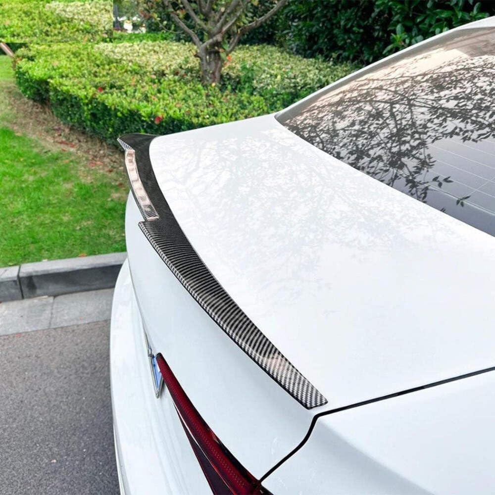 Car Craft Compatible With Audi A4 S4 B9 2017-2024 Rear Trunk Boot Roof Wing Lip Spoiler Splitter Skirts Zst-924 Carbon Fiber Look CC-7120