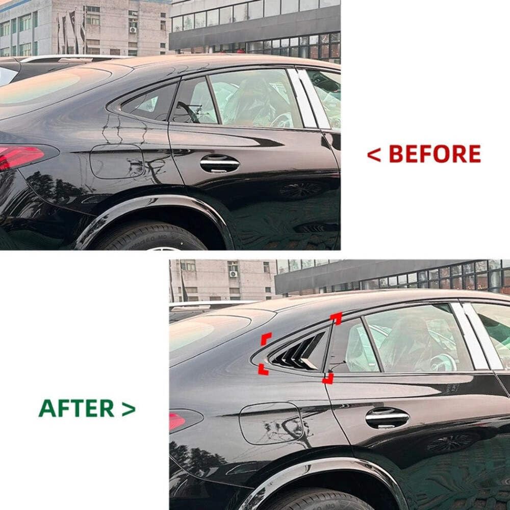 Car Craft Compatible With Mercedes Benz Glc Coupe C254 W254 2024+ Car Rear Window Louvers Sticker Rear Triangle Window Shade Spoiler Trim Accessories Zst-1056 Glossy Black CC-7182