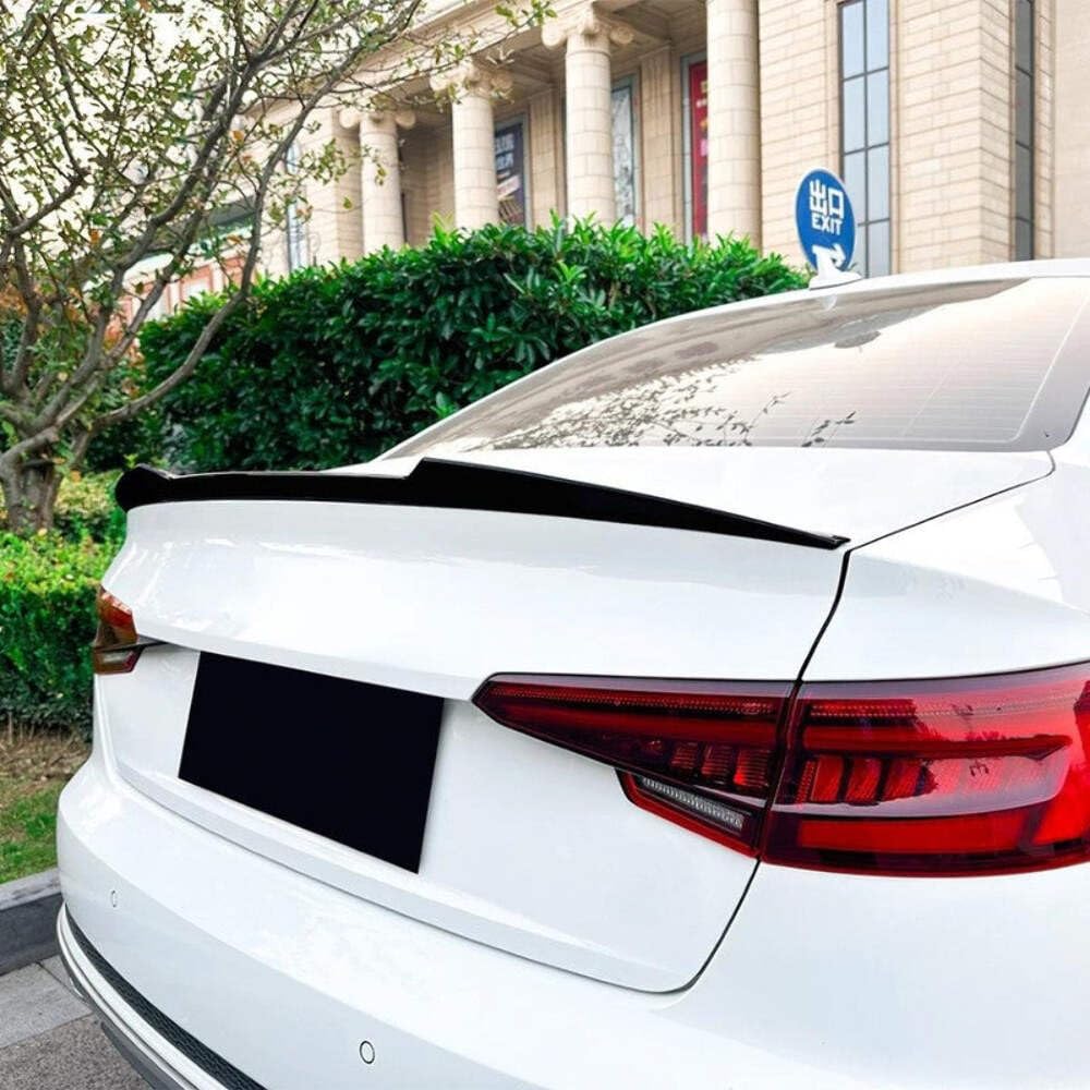 Car Craft Compatible With Audi A4 S4 B9 2017-2024 Rear Trunk Boot Roof Wing Lip Spoiler Splitter Skirts Zst-924 Carbon Fiber Look CC-7120