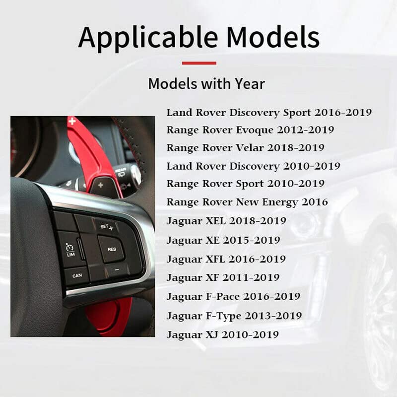 CAR CRAFT Paddle Shifter Compatible with Jaguar Xe 15-18 Xf 11-18 Xjl 10-18 F-pace 16-18 F-Type 13-18 Land Rang Rover Evoque Velar 10-18 Freelander 16-18 Discovery 10-18 Paddle Shifter Red Btbp-021