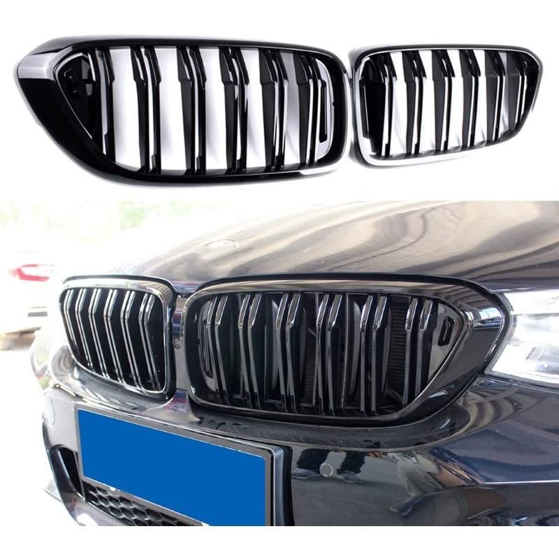 Car Craft Front Bumper Grill Compatible With Bmw 6 Series G32 2018-2021 Front Bumper Grill Glossy Black
