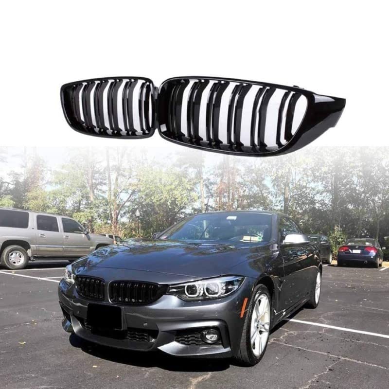 Car Craft Front Bumper Grill Compatible With Bmw 3 Series F30 2012-2018 Front Bumper Grill Glossy Black