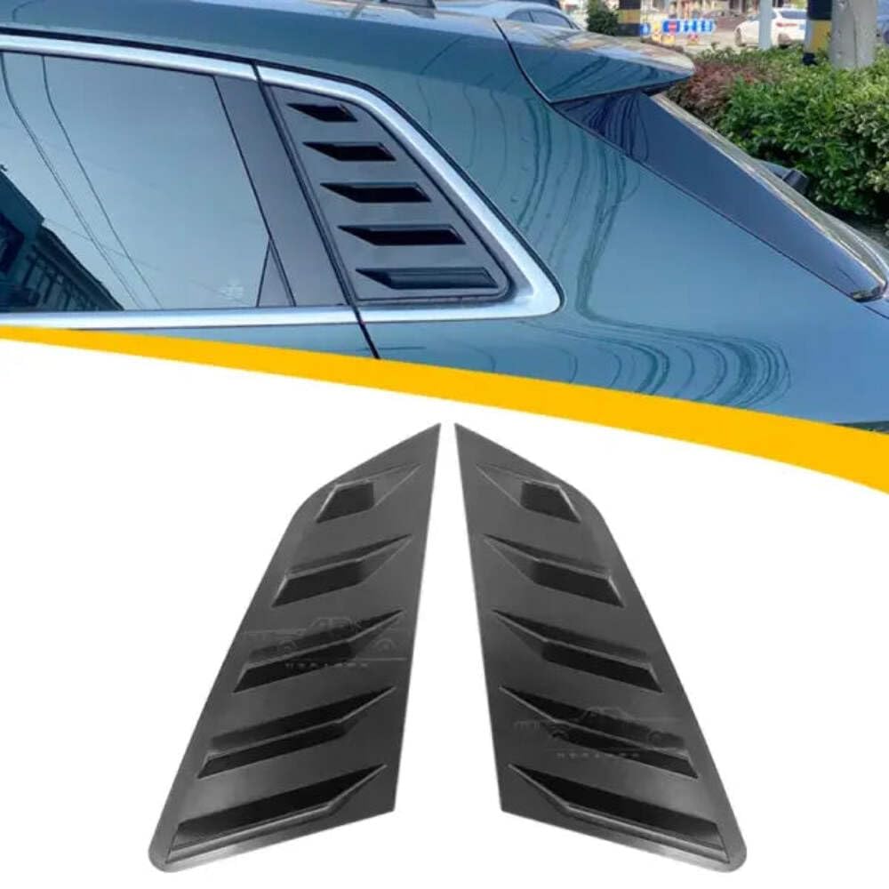 Car Craft Compatible with Audi A3 Hatchback 2021 8y Rear Window Shutter Cover Trim Window Louver Side Vent Trim Glossy Black AR-ADI-074 USA