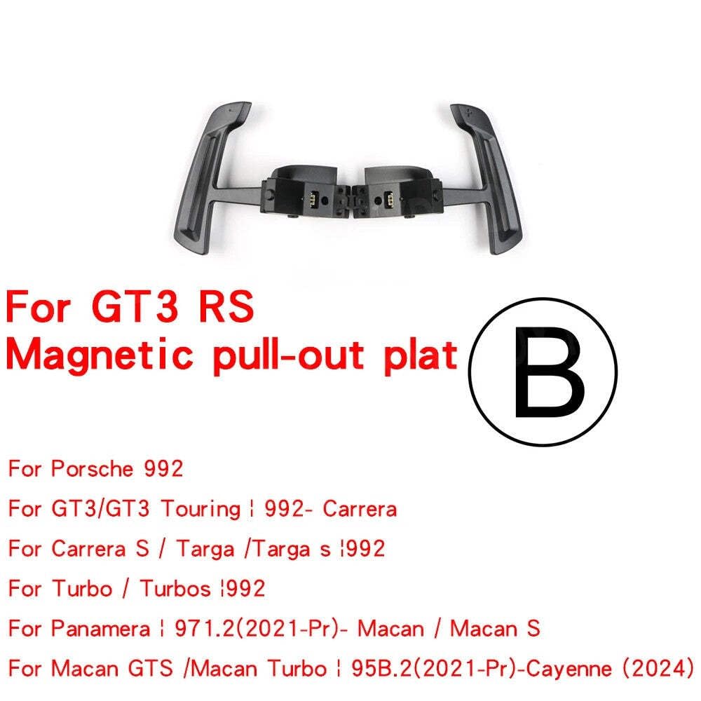 CAR CRAFT Compatible with Porsche 992 Carreratarga Panamera 971.2 2021 Macan 95b.2 Cayenne 2024+ Interior Steering Wheel Magnetic Paddle Shift Gear Shifter Pad B Red Mark CC-7933