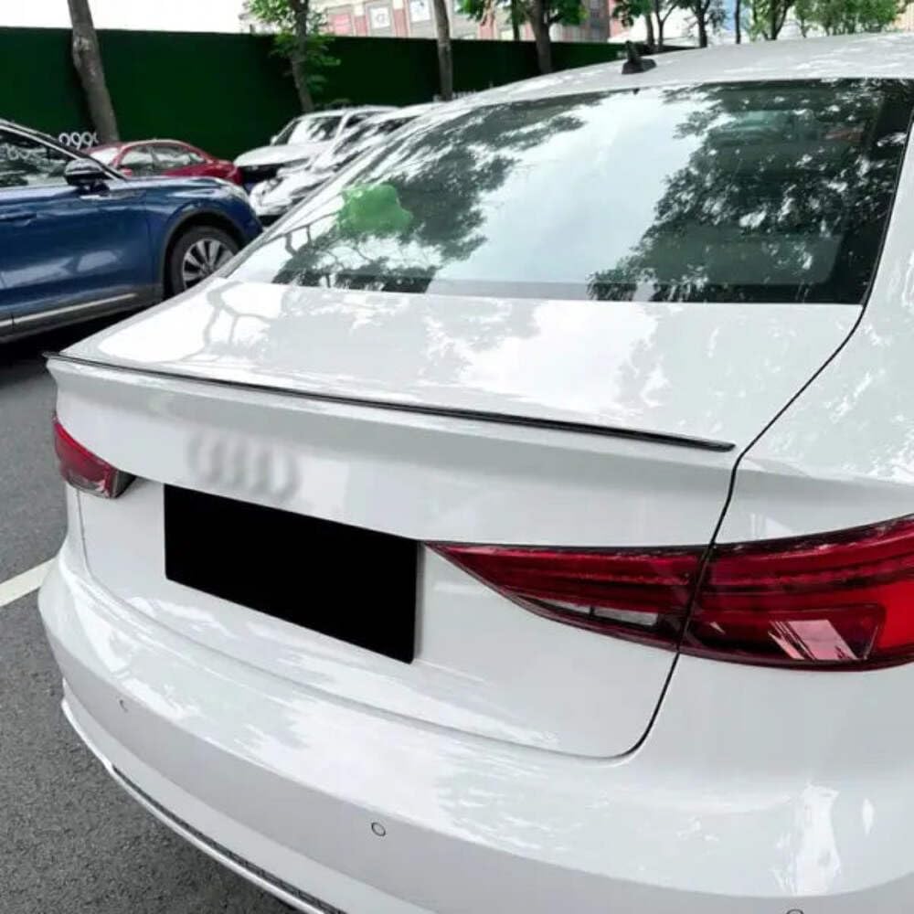 Car Craft Compatible with Audi A3 S3 8v 2014-2020 Rear Roof Trunk Mid Wing Lip Splitter Skirts Flag Spoiler Zst-480 Cf Carbon Fiber Look