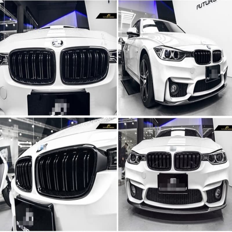 Car Craft Front Bumper Grill Compatible With Bmw 3 Series F30 2012-2018 Front Bumper Grill Glossy Black