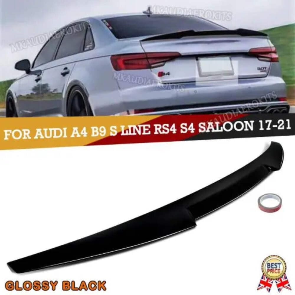 Car Craft Compatible with Audi A4 B9 2019 M4 Trunk Spoiler Glossy Black AR-ADI-009 CC-2366