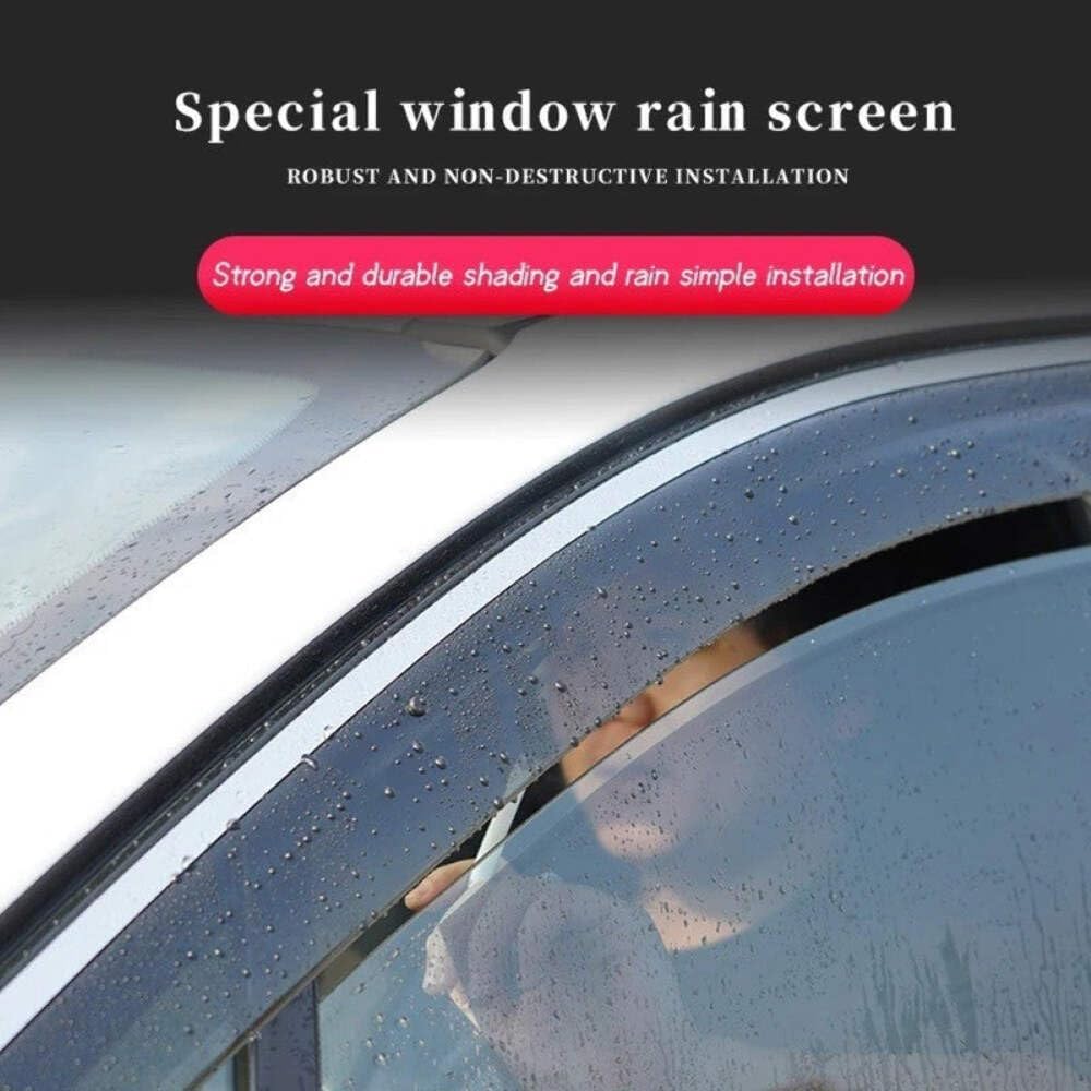 Car Craft Compatible With Audi A3 2021+ Rain Shine Side Window Wind Deflectors Rain Sun Guard Door Visor Doorvisor Deflector Visor Shades Ventvisor Strip Usa CC-7641