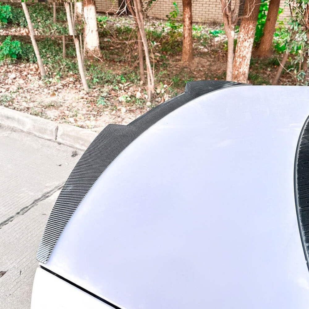 Car Craft Compatible With Audi A4 S4 B8 2009-2016 Rear Trunk Boot Roof Wing Lip Spoiler Splitter Skirts Zst-910 Carbon Fiber Look CC-7128