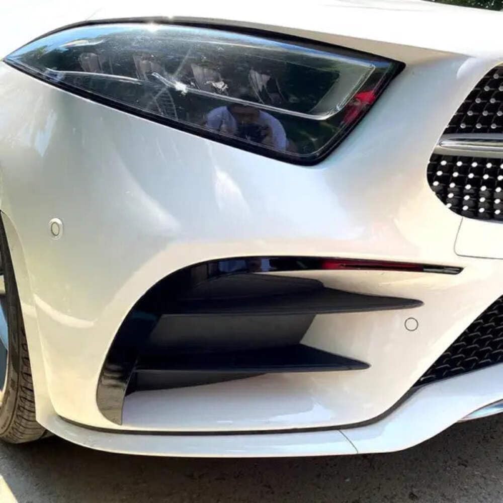 Car Craft Compatible with Mercedes CLS W257 C257 2018+ Front Amg Bumper Flag Side Lip Spoiler Skirst Splitter Zst-256 Gb Glossy Black