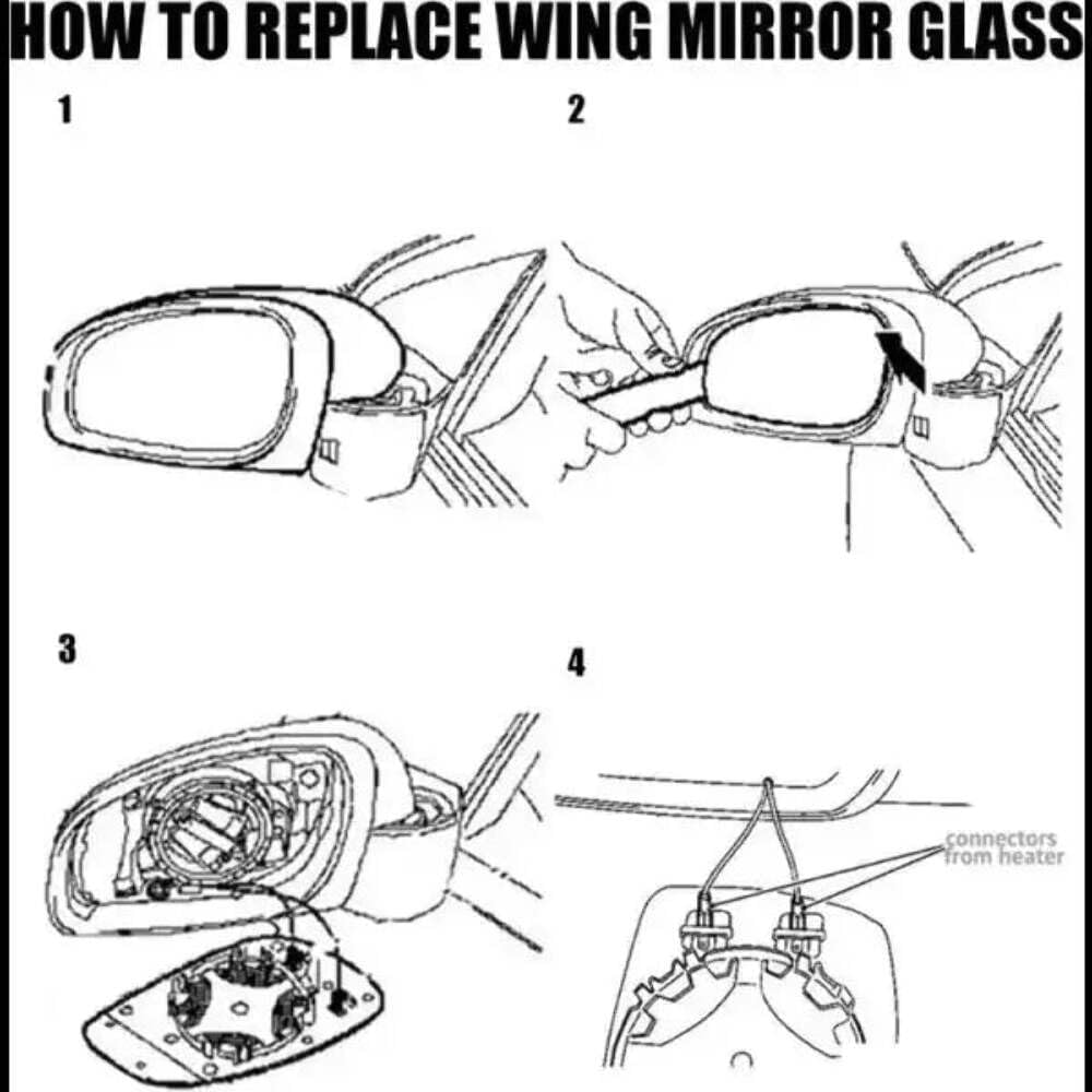 Car Craft Compatible With Audi A3 10-12 A4 09-15 A5 12-16 Side Rear View Mirror Glass Right 1027 RIGHT CC-2186