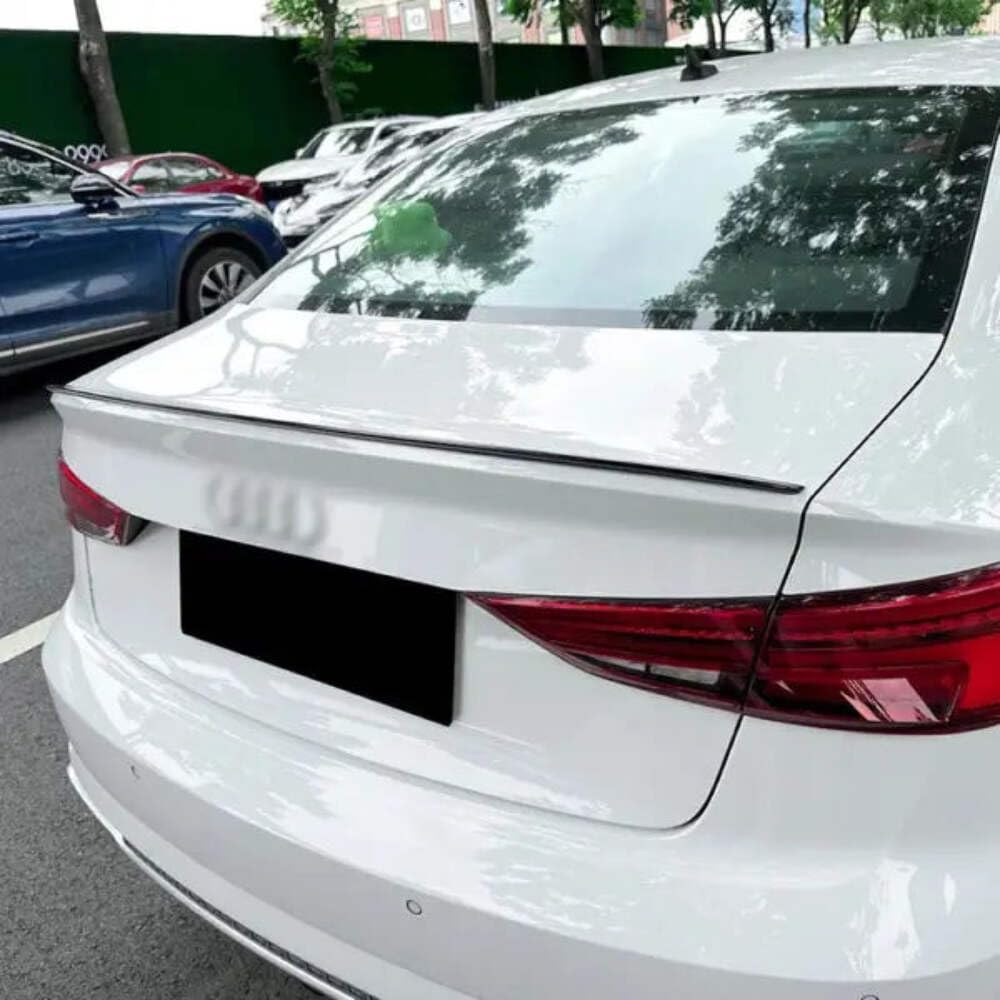 Car Craft Compatible with Audi A3 S3 8v 2014-2020 Rear Roof Trunk Mid Wing Lip Splitter Skirts Flag Spoiler Zst-480 Gb Glossy Black