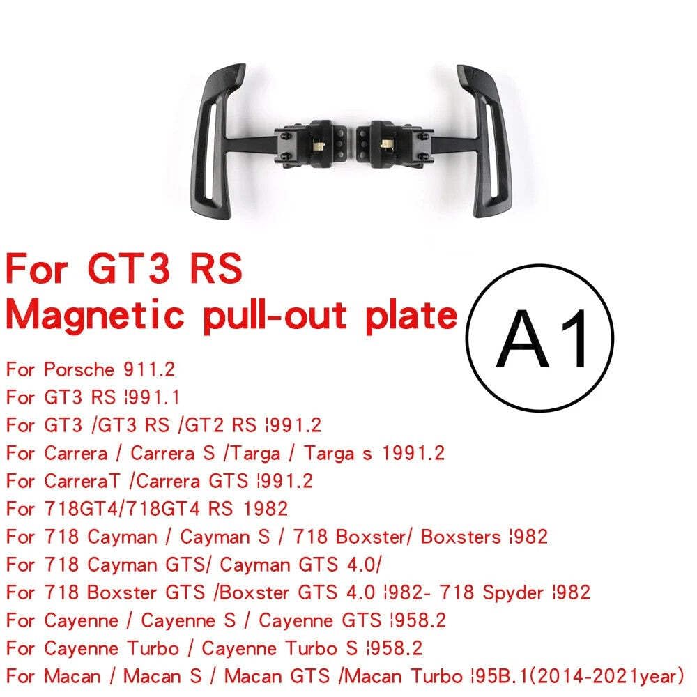 CAR CRAFT Compatible with Porsche 911.2 Carrera 718 Cayman Boxster Cayenne Macan 2014-2021 Interior Steering Wheel Magnetic Paddle Shift Gear Shifter Pad A1 Red Mark CC-7931
