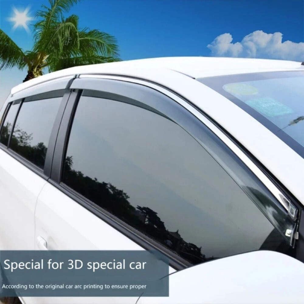 Car Craft Compatible With Bmw 5 Series F10 2010-2017 Rain Shine Side Window Wind Deflectors Rain Sun Guard Door Visor Doorvisor Deflector Visor Shades Ventvisor Strip CC-7673