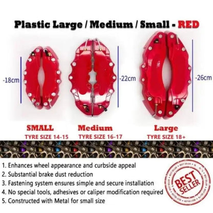 Car Craft Break Cover Caliper Cover Silver Small CC-1116