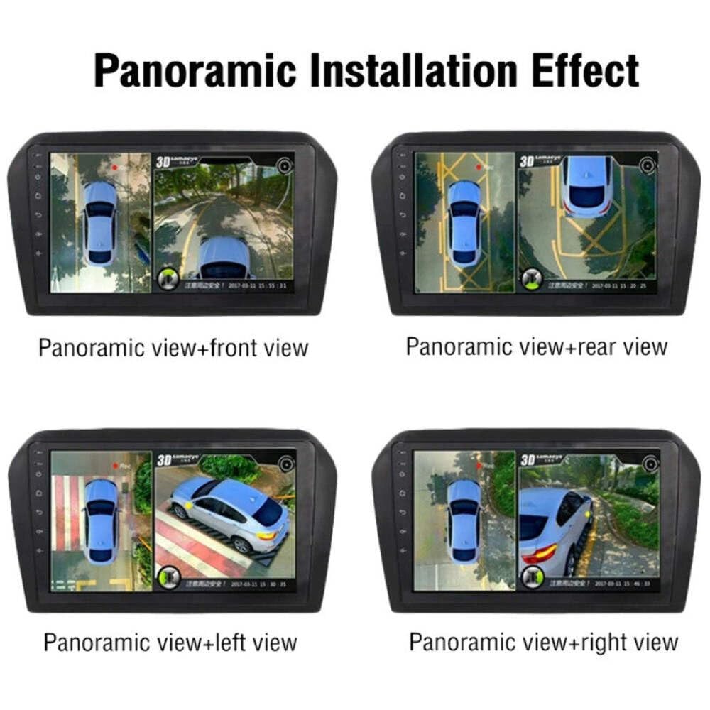 Car Craft Compatible with Android Player 360 Car Camera Panoramic Surround View 1080p Ahd Right+Left+Front+ Rear View Camera System Ahd CC-7793